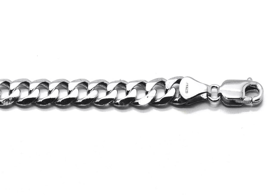 9k WG Italian Solid Flat Curb Bracelet 5.8mm wide 21cm . Approx 10.3g