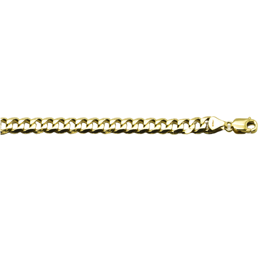 9k YG Italian Solid Flat Curb Chain 6.5mm wide 55cm . Approx 39.1g