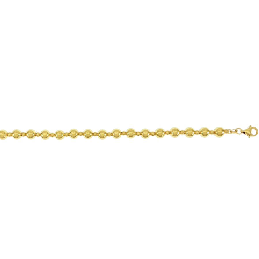 18k YG Hollow 6mm & 3mm Ball Chain 45cm incl. 2cm adjustable link Approx 6.95g
