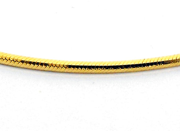 YG Italian Square Snake Chain 1.0mm wide (priced per gram)