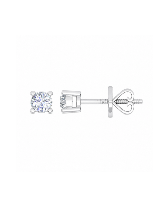 9k WG Diamond 4 Claw Stud Earrings 2D=0.40ct