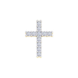 18k YG Claw-Set Diamond Cross 11D = 0.33ct