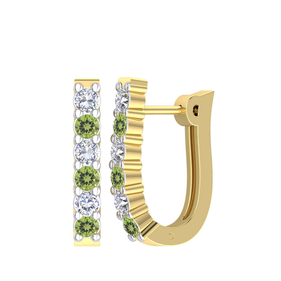 9k YG U Shape Diamond Huggie Earring 6D=0.15ct & 6Per=0.175ct.
