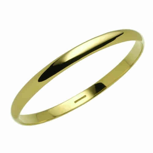 9k YG Solid Bangle 3 x 63mm (priced per gram)