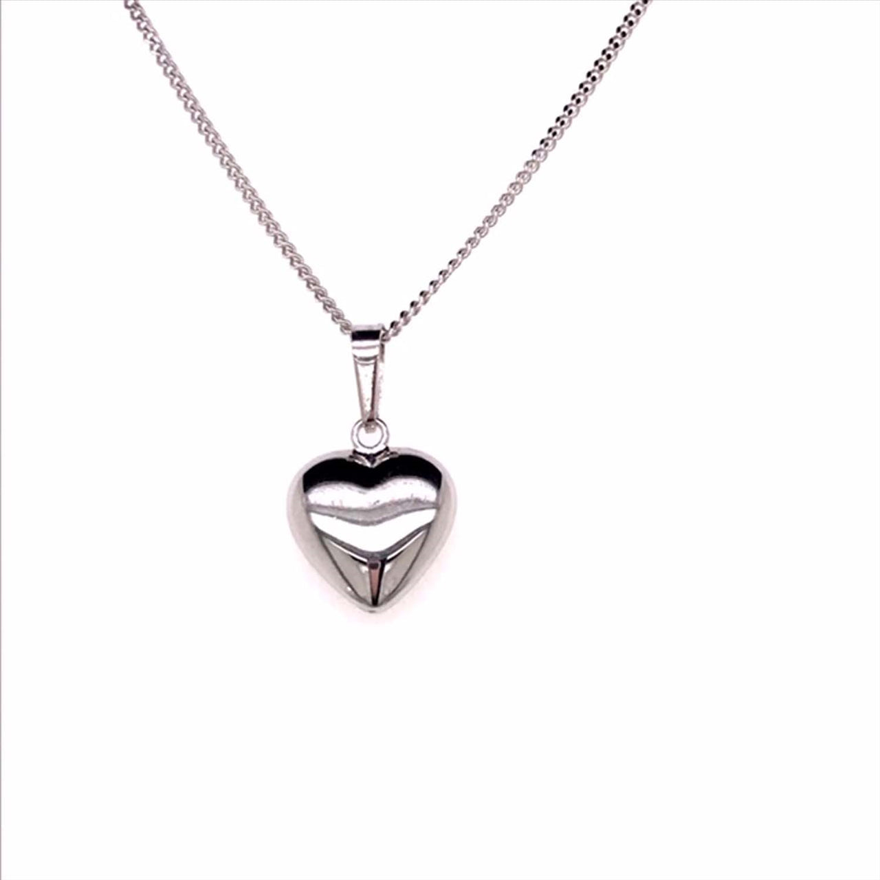 9k WG Hollow Heart Pendant 6mm