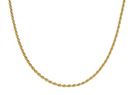 9k YG Italian Solid Diamond-Cut Rope Chain 1.2mm wide, 45cm. Approx 2.45g