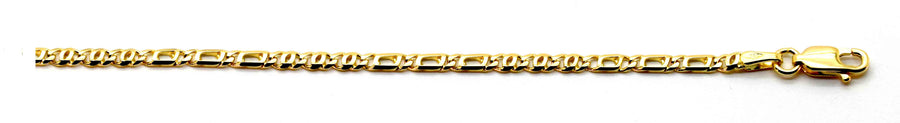 9k YG Italian Solid 3 x 3 Birdseye/Tiger Eye Chain 2.7mm wide 55cm Approx 6.99g