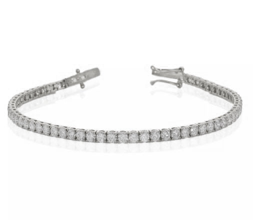9k WG Solid Diamond Tennis Bracelet 2.5mm wide 18cm. 78D=2.60ct. Clarity: SI Colour G-H