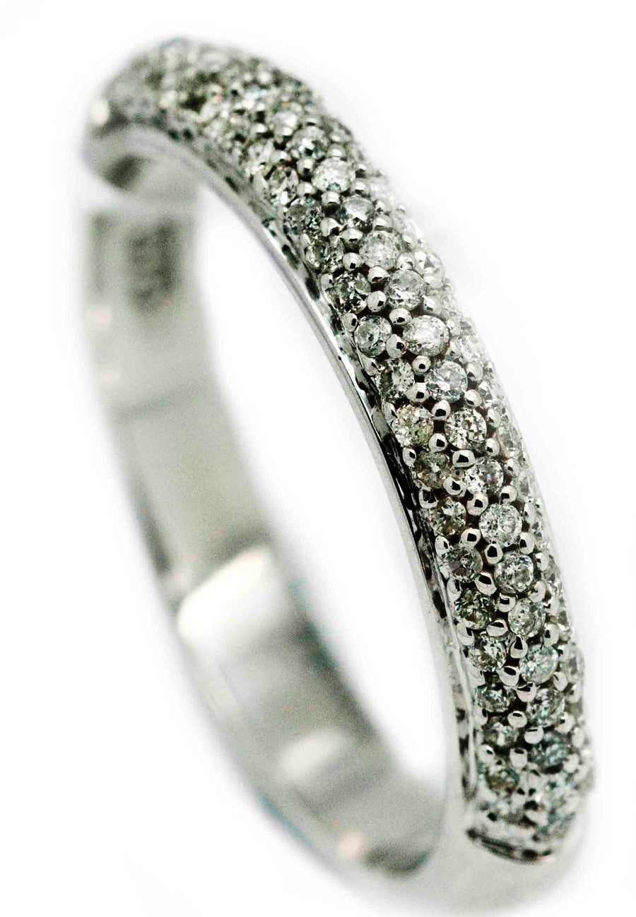 9k WG Diamond Ring. 3.3mm. 73D=0.26ct. Size J.