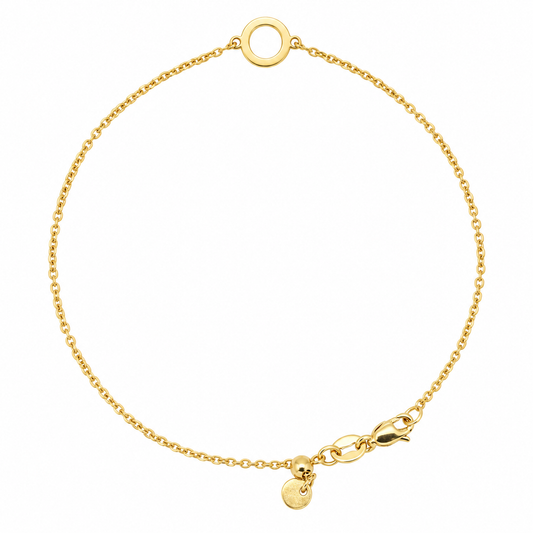 9k YG Letter O Trace Bracelet (1.1mm)
