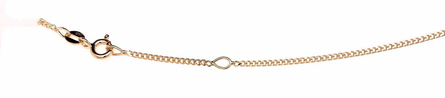 18k YG Italian Solid Curb Chain 1.4mm wide 60cm O-Ring at 55cm Approx 4.5g
