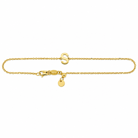 9k YG Letter S Trace Chain (1.1mm)
