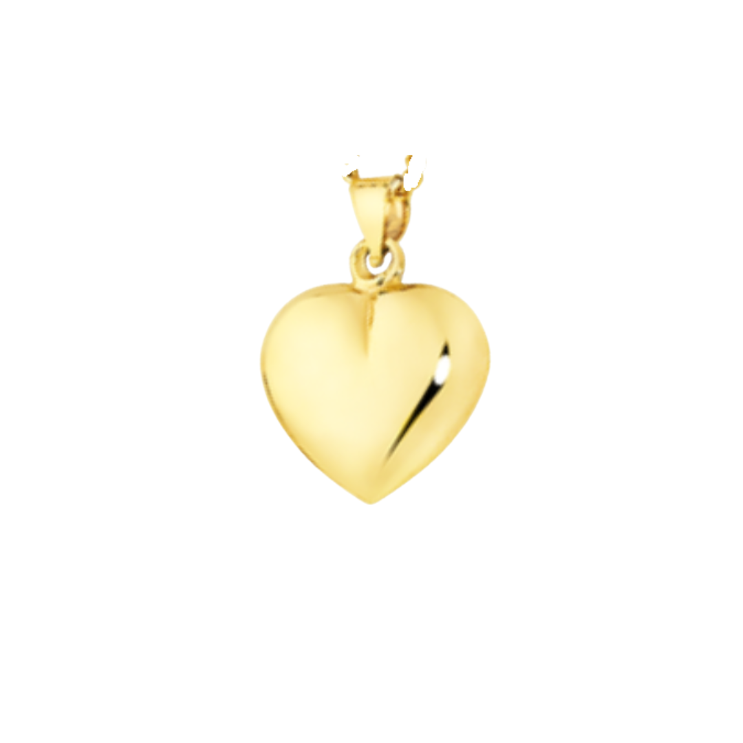 YG Hollow Heart Pendant 12mm