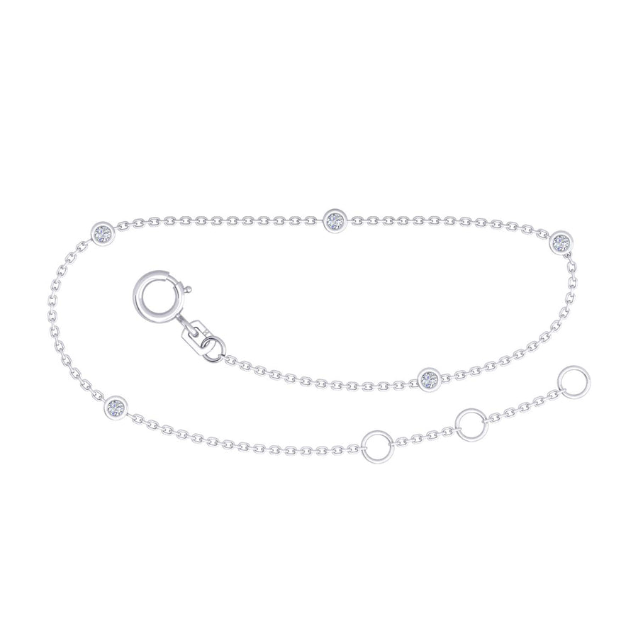 18k WG Solid Oval Link Diamond Bracelet 1.4mm Wide 19.5cm . Bezel Set with 5D= 0.70ct, O-Rings at 16.5 & 18cm