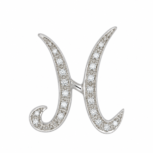 18k WG 0.09ct Diamond Script Letter Pendant (20mm)