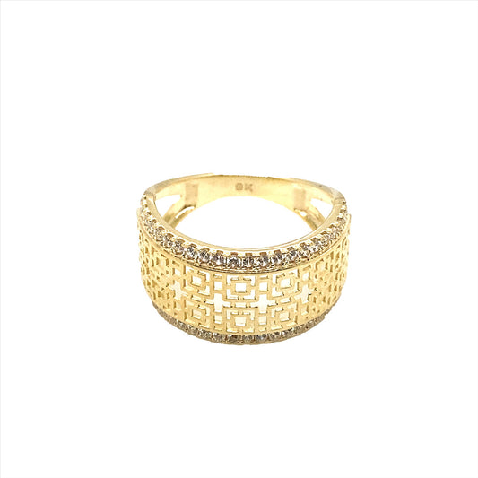 CZ Border Cross Design Ring