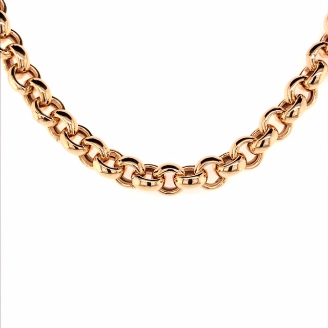 9k YG Hollow Belcher Bracelet 5.5mm wide 23cm