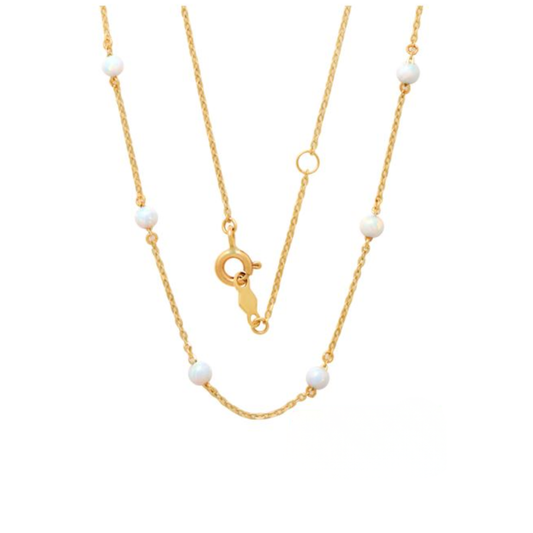 9k YG Opal Oval Link Chain 45cm