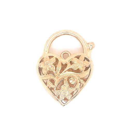 9k Yellow Gold Filigree Padlock