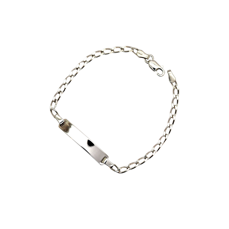 925 Italian ID Bracelet Open Curb 3mm  19cm