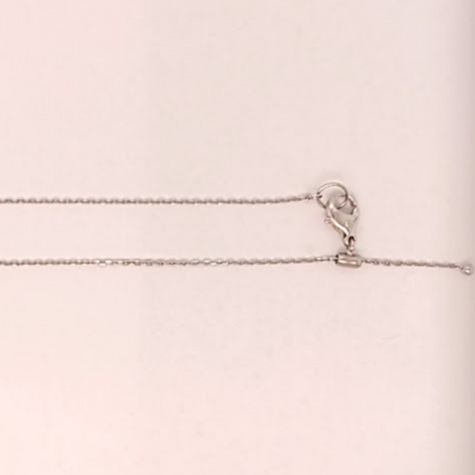Platinum Diamond Cut Oval Link Chain 1.3mm wide 50cm Adjustable. Approx 4.1g