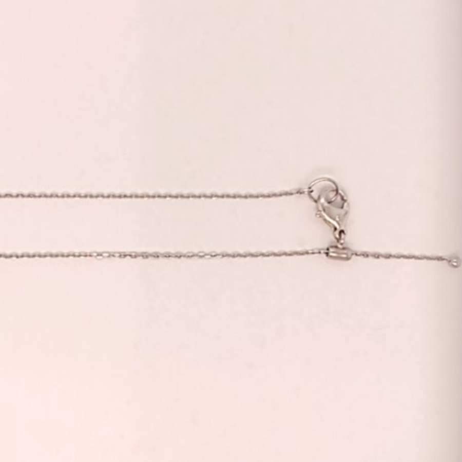 Platinum Diamond Cut Oval Link Chain 1.3mm wide 50cm Adjustable. Approx 4.1g