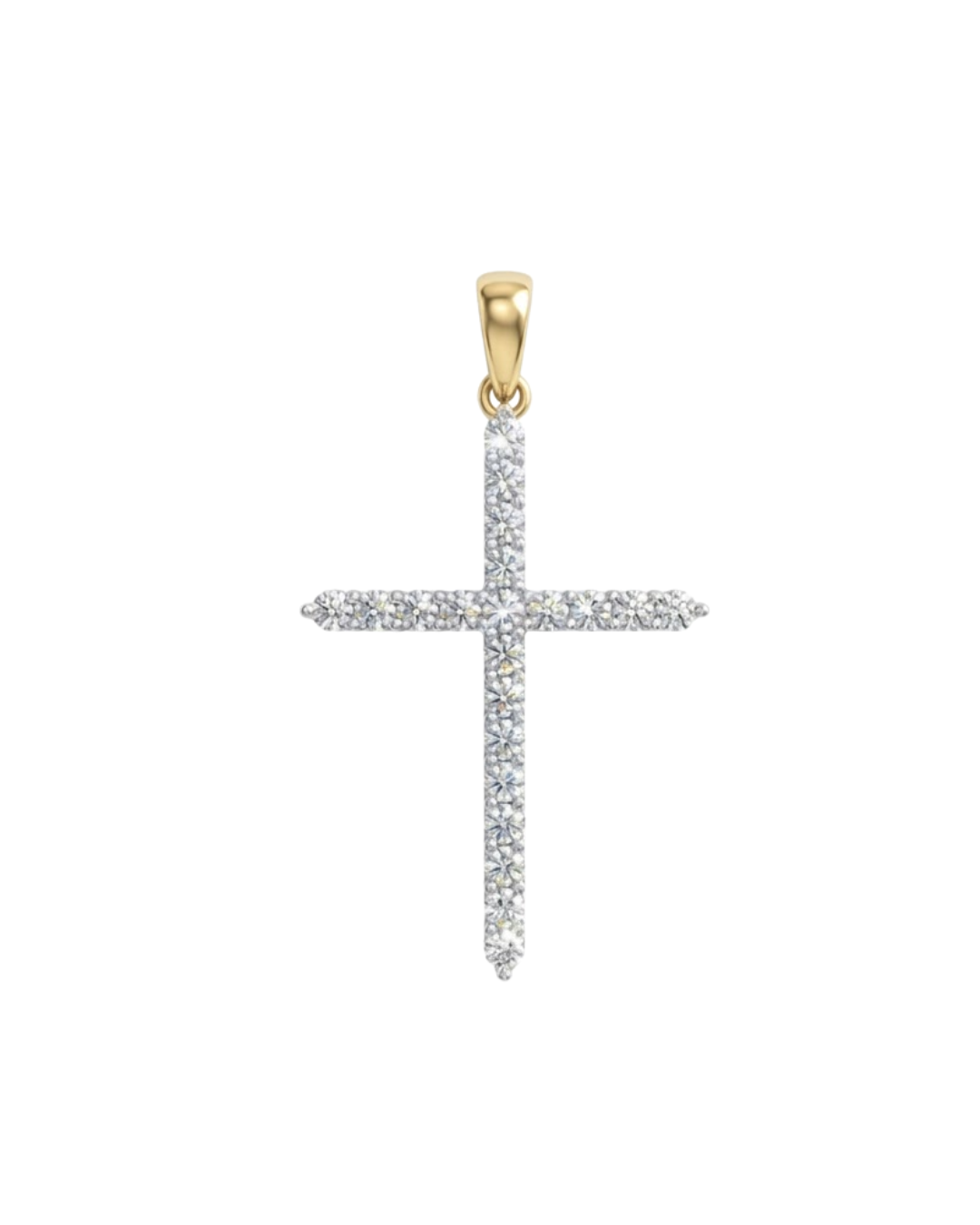 9k Diamond Cross Pendant (29x19.5mm)