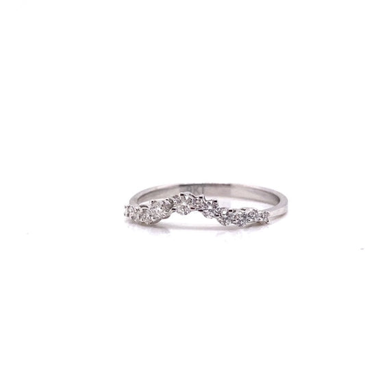 18k White Gold Diamond Ring Set with 13D=0.35ct Size O