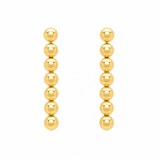 9k YG Ball Drop Studs Earrings