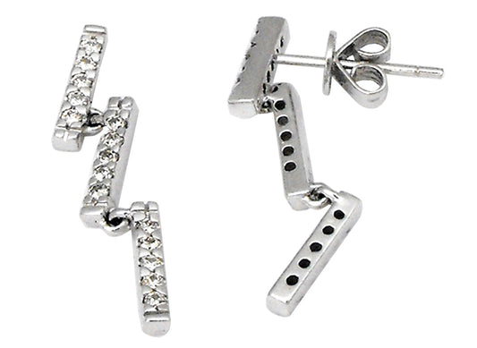 18k WG Dia Zig Zag Stud Earrings 30D=0.34ct