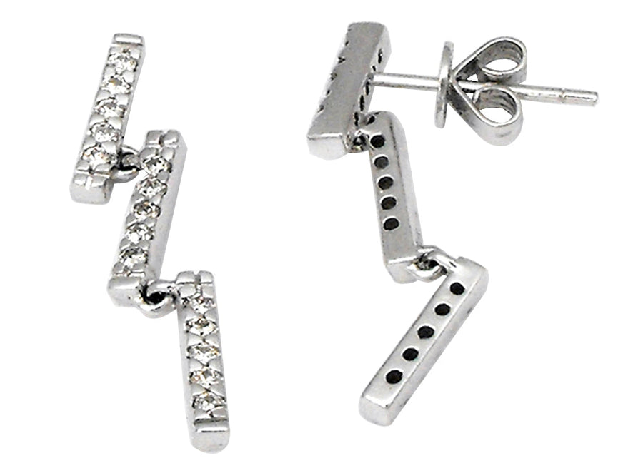 18k WG Dia Zig Zag Stud Earrings 30D=0.34ct