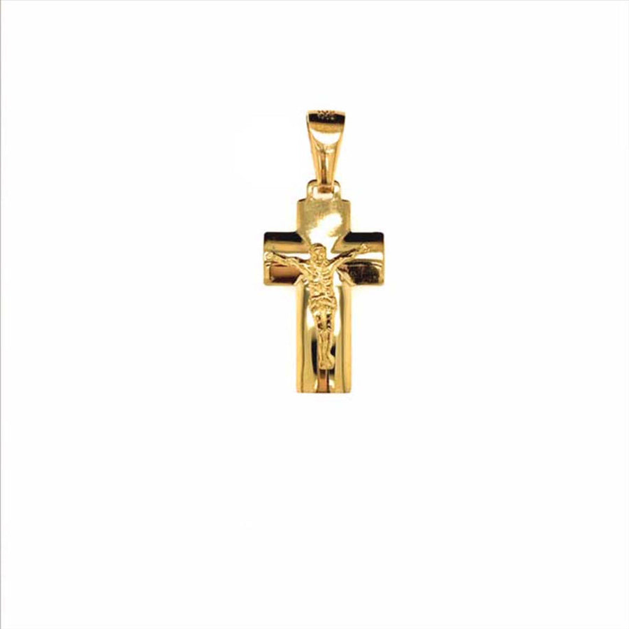 9k YG Italian Solid Crucifixion Pendant 22mm x 12mm