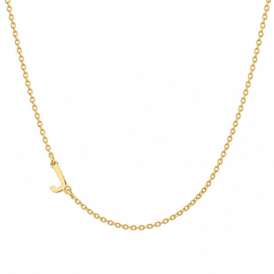 9k YG Letter J Trace Chain (1.1mm)