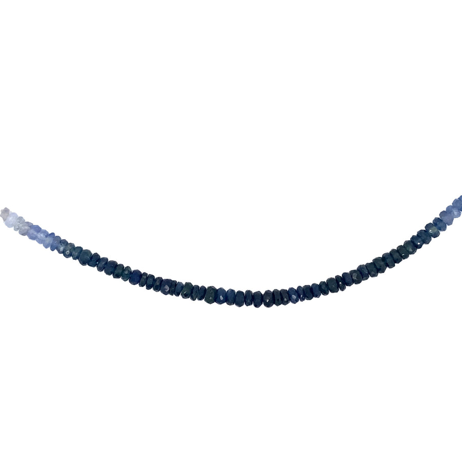 18k YG Blue Sapphire Shaded Faceted Bead Chain 45cm (incl 2cm adjustable links) approx 44ct