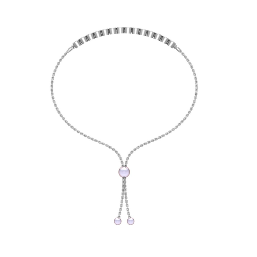 18k WG Natural Diamond Bezel Set Adjustable Bracelet. 14D = 0.60ct
