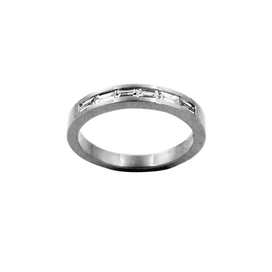 18k WG Band Horizontal Baguettes 6D=0.33ct