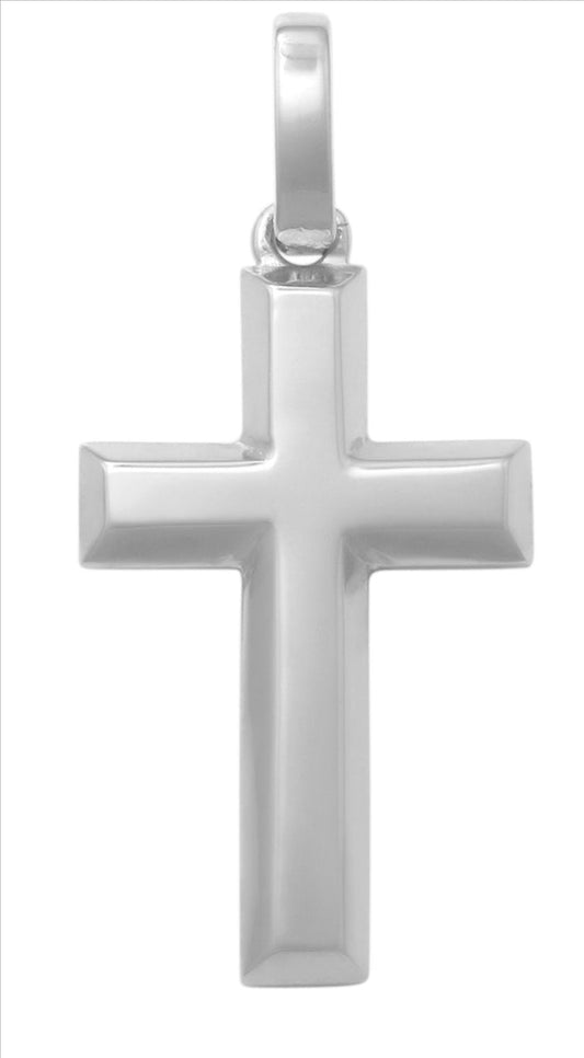 White Bevelled Edge Cross 25x17mm