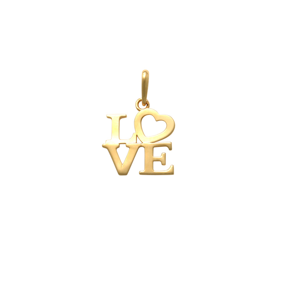 9k YG Love Pendant, 11mm