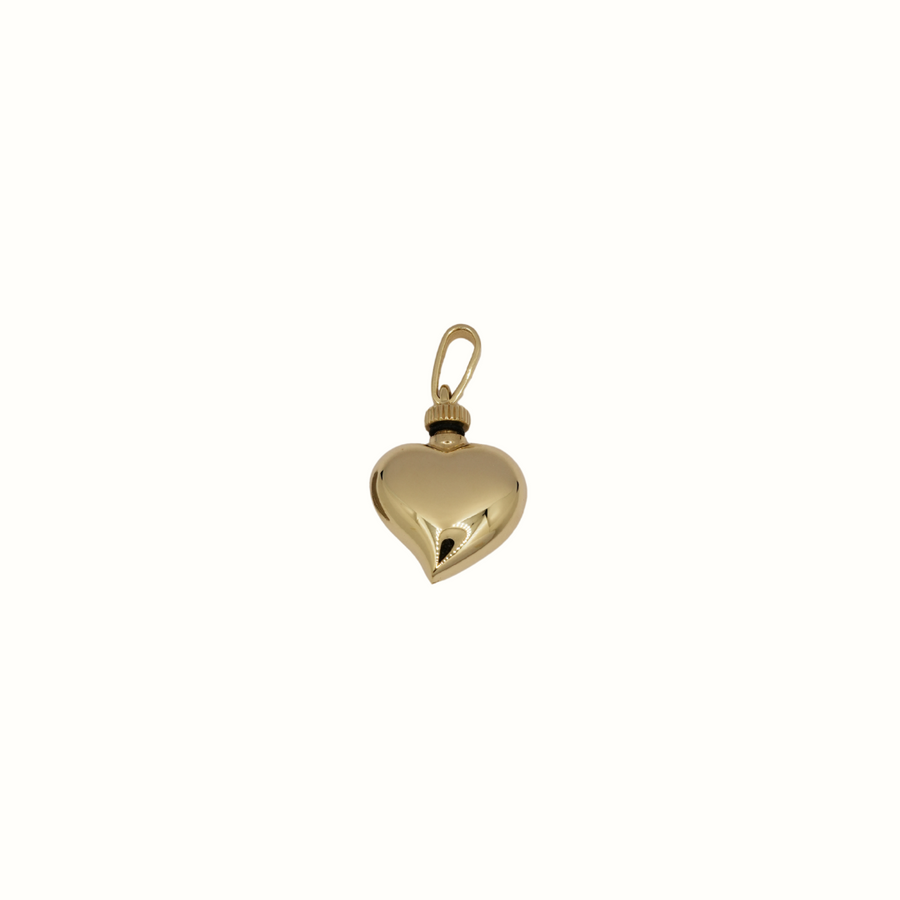 9k Yellow Gold German Polished Heart Memorial Pendant 16mm