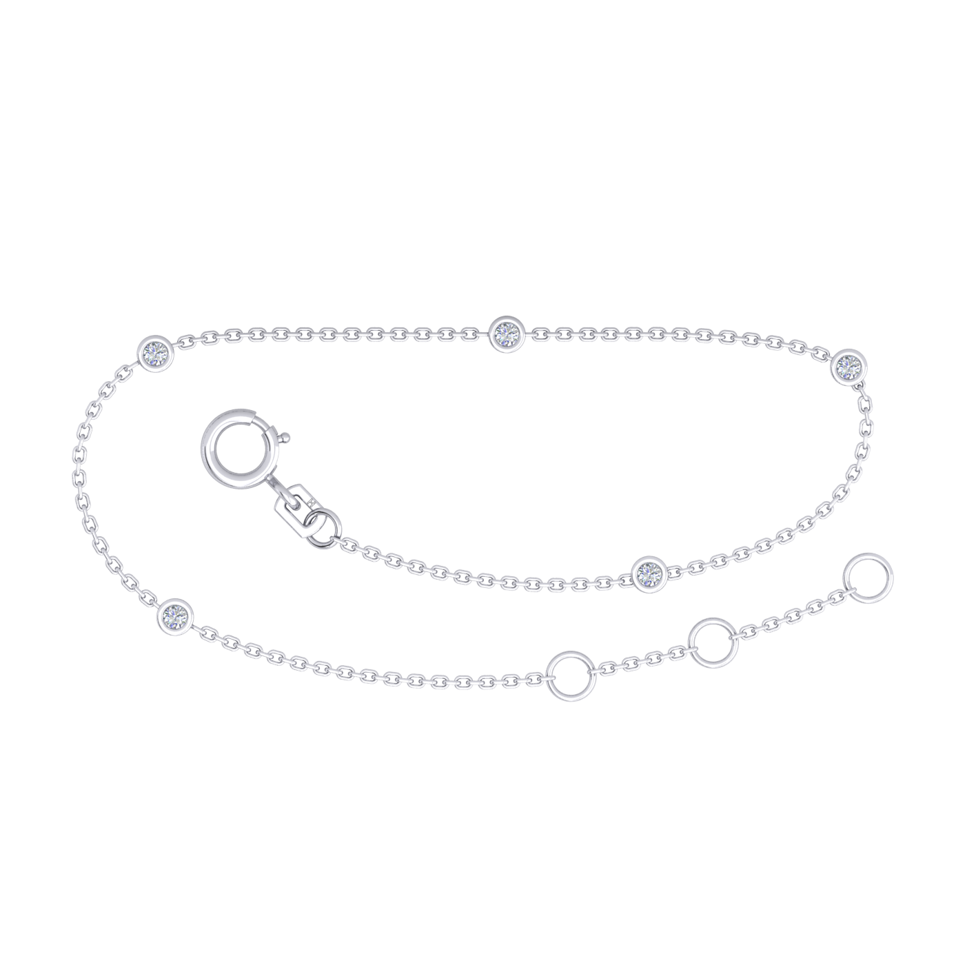 9k WG Solid Oval Link Blue Topaz Bracelet 0.80mm Wide 19.5cm . Bezel Set with 5TP = 0.25ct, O-Rings at 16.5 & 18cm.