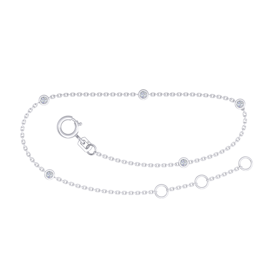9k WG Solid Oval Link Blue Topaz Bracelet 0.80mm Wide 19.5cm . Bezel Set with 5TP = 0.25ct, O-Rings at 16.5 & 18cm.