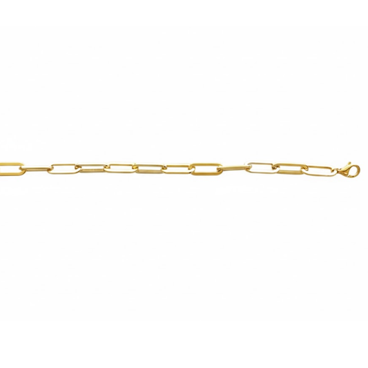 9k YG Hollow Paperclip Chain 6.95 x 18.5mm Wide 45cm. Approx. 13.3g