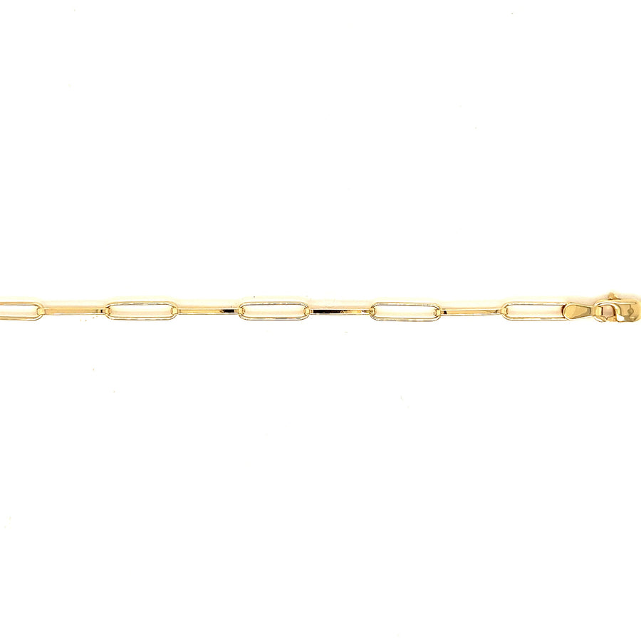 9k YG Hollow Paperclip Chain 11 x 2.8mm Wide 45cm.