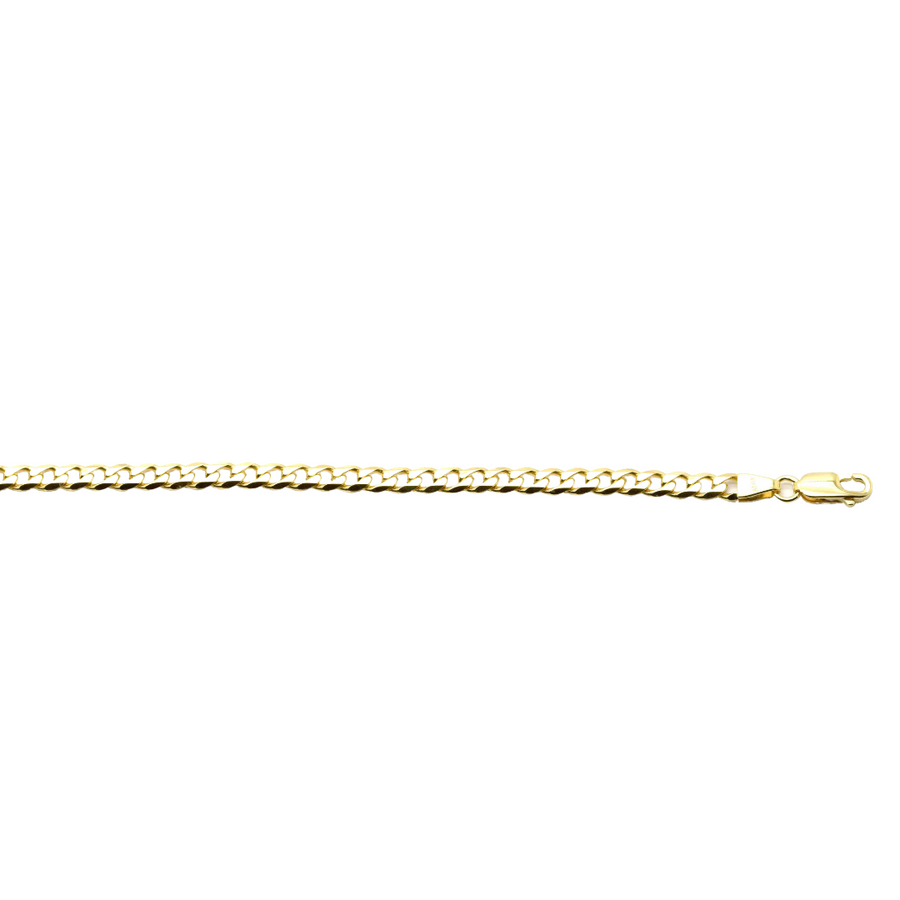 9k YG Italian Solid Flat Curb Chain 4.5mm wide 55cm . Approx 18.06g