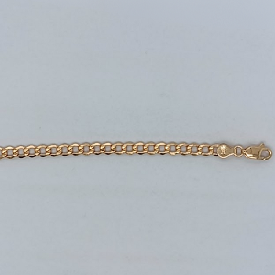 18k YG Hollow Flat Curb Chain 3.6mm wide 19cm. Approx 2.03g