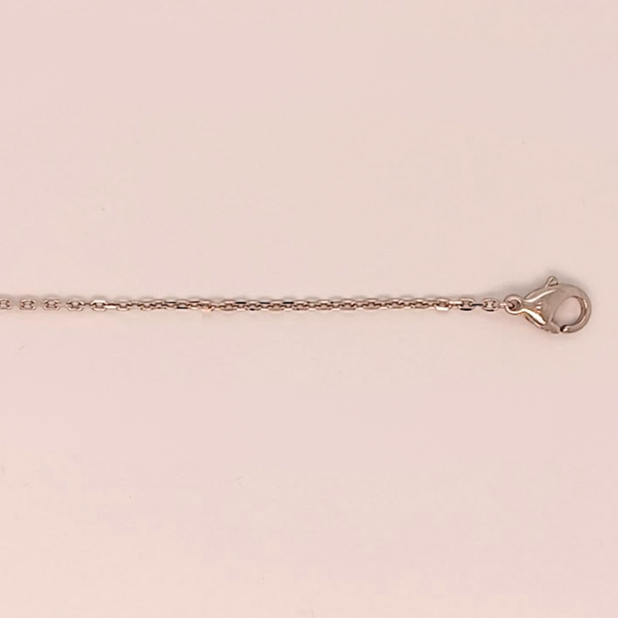 Platinum Diamond Cut Oval Link Chain 0.65mm wide 45cm. Approx 1.23g