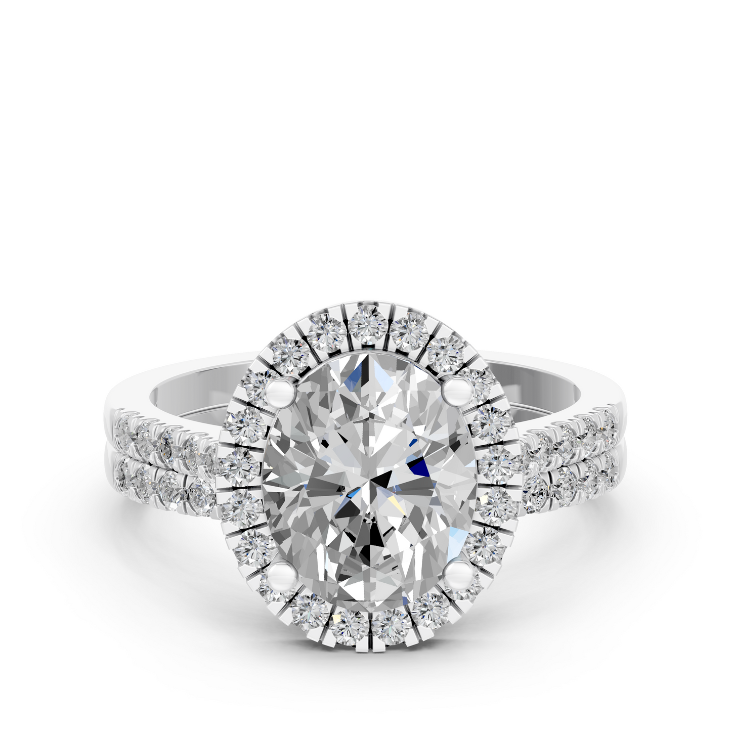 Lab Diamond Oval Halo Ring (47D Approx. 3.73ct)