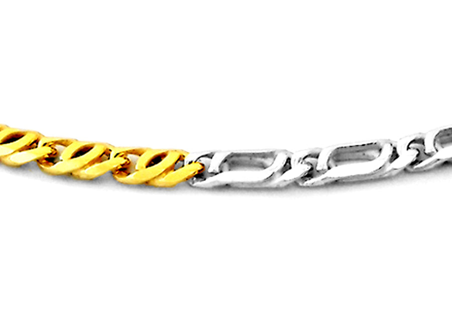 9k 2T Italian Solid 3 x 3 Birdseye/Tiger Eye Chain 2.7mm wide 55cm Approx 6.87g