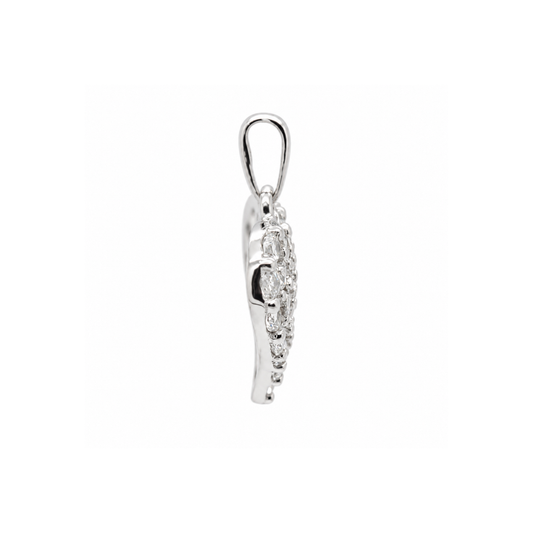9k WG CZ Heart Pendant (13mm)