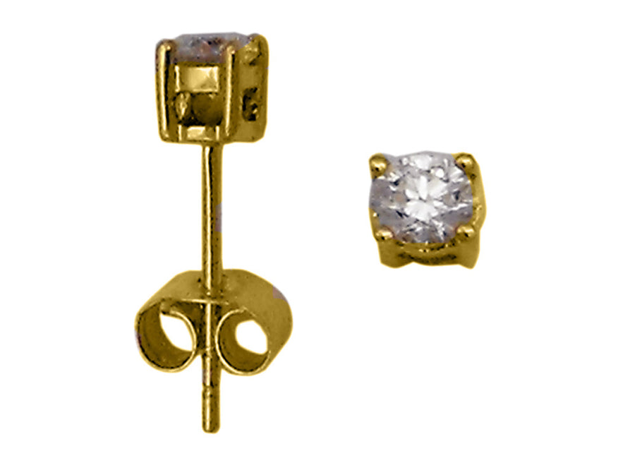 18k YG Diamond Stud Earrings with screw backs. 2D=0.53ct set in 4 claws. 4.3mm Wide